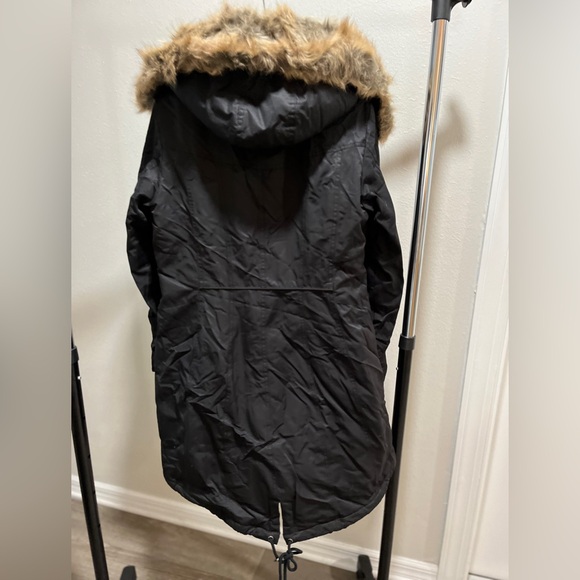 1 Madison Expedition Heritage Collection Woman Black Parka Hooded Coat-Preowned - Picture 4 of 11